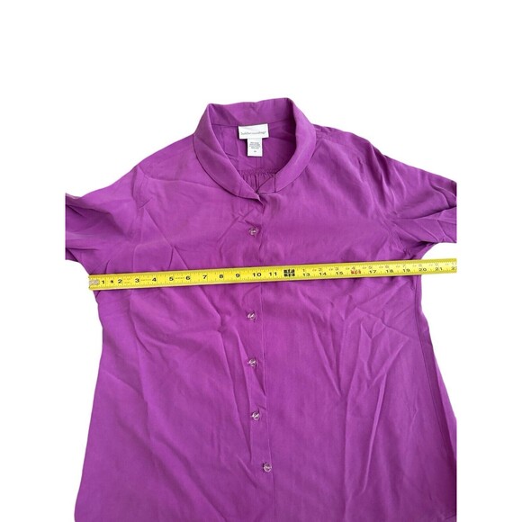 Soft Surroundings 100% Silk Purple Button Down Blouse‎ Size PM - Picture 6 of 7